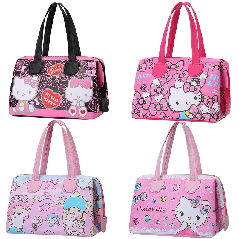 

Kawaii Sanrios Tote Bag Hellokittys Littletwinstars Cartoon Cute Cosmetic Bag Anime Portable Waterproof Storage Bag Girl Gift