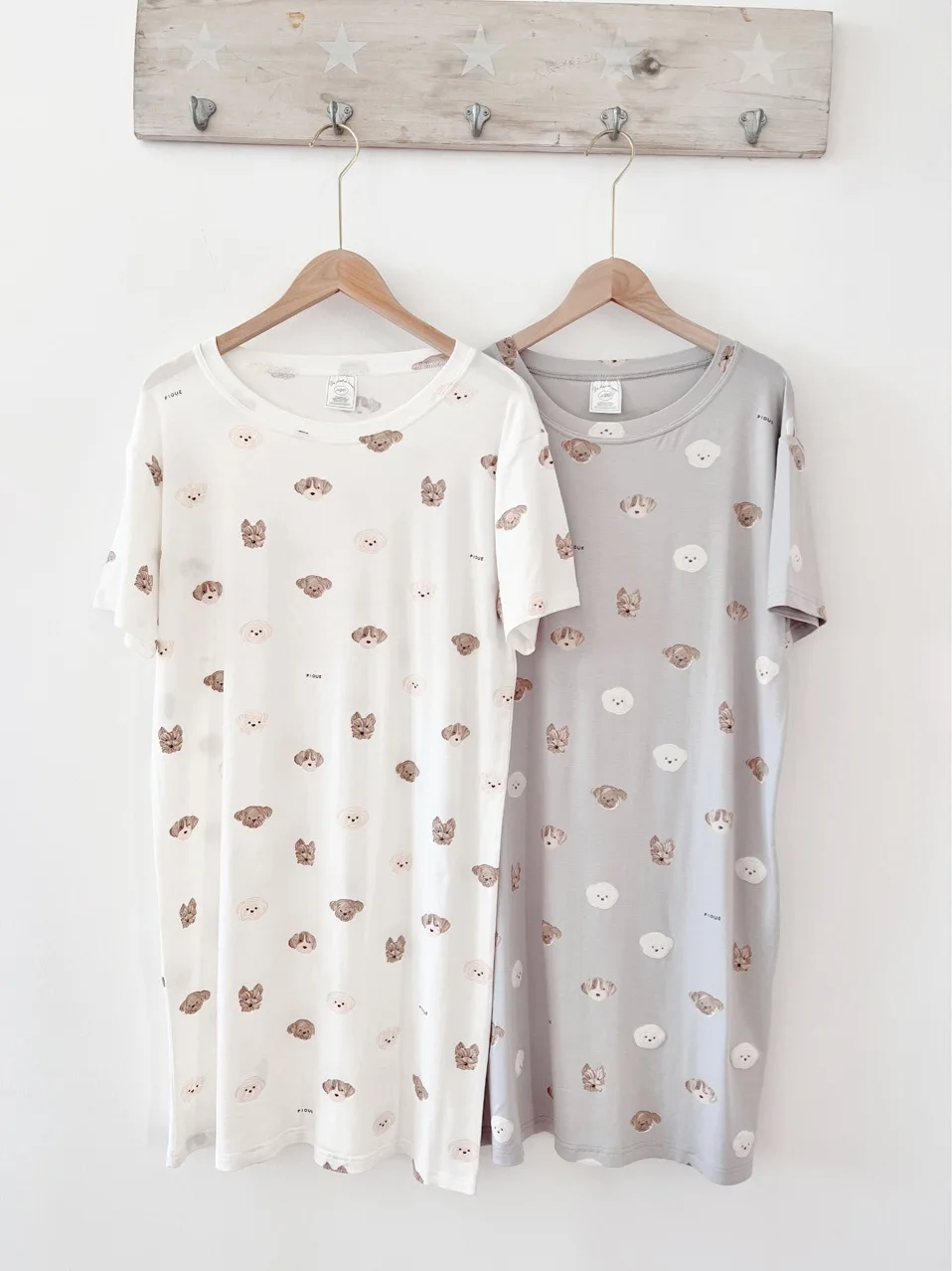 

Gelato Pique Short-Sleeved Nightdress Home Wear Roomwear Cute Dog Modal Summer Thin