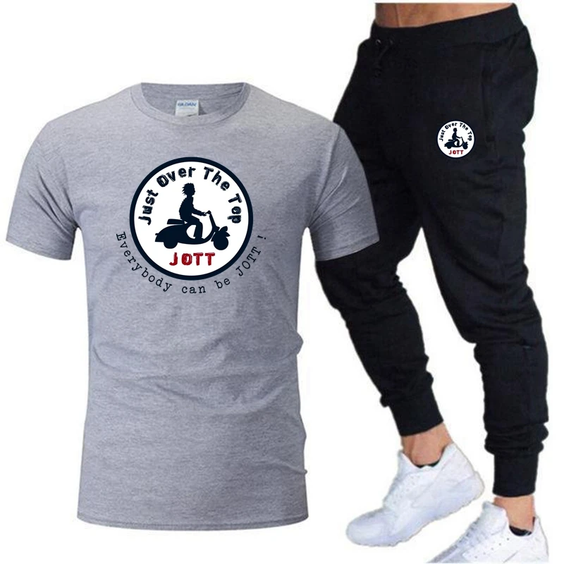 2023 Summer Men's T-Shirt + Pants Suit Men's Sports Suit Brand JOTT Printing Casual Fashion Cotton Short Sleeves T-Shirt sets