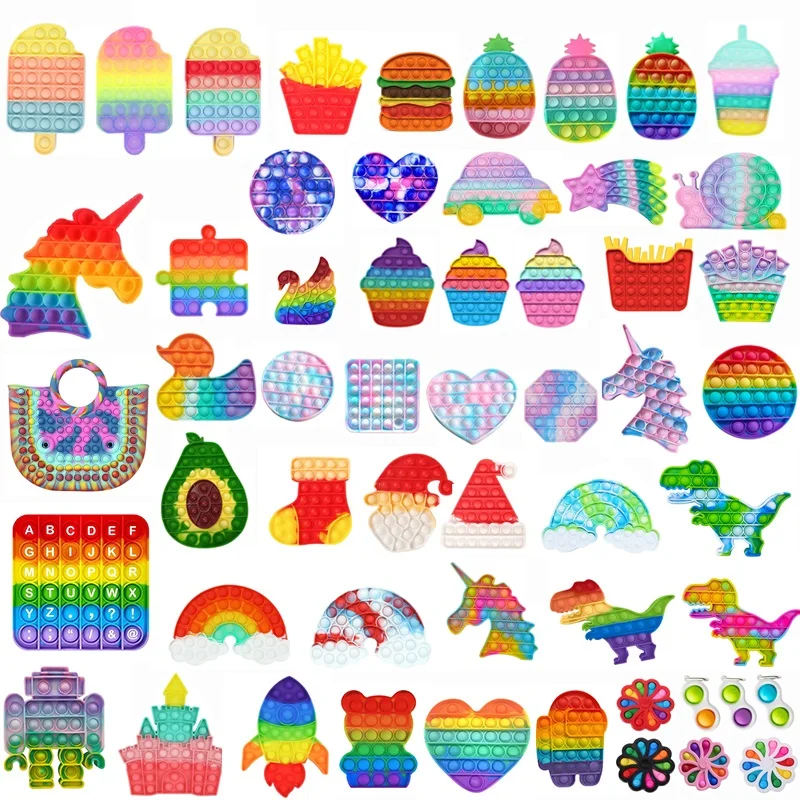 Радужные английские цифры алфавита MSXF популярные игрушки-фиджеты игра для детей