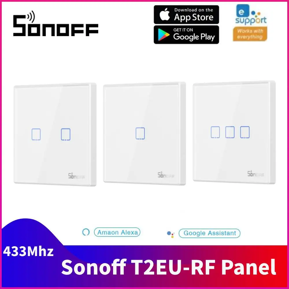 

Sonoff T2EU-RF Wallboard Sticky 433Mhz беспроводной Радиочастотный пульт дистанционного управления 1-3 Gang 2-way Control для 4CHPROR3 SlampherR2 Tx экран Saver