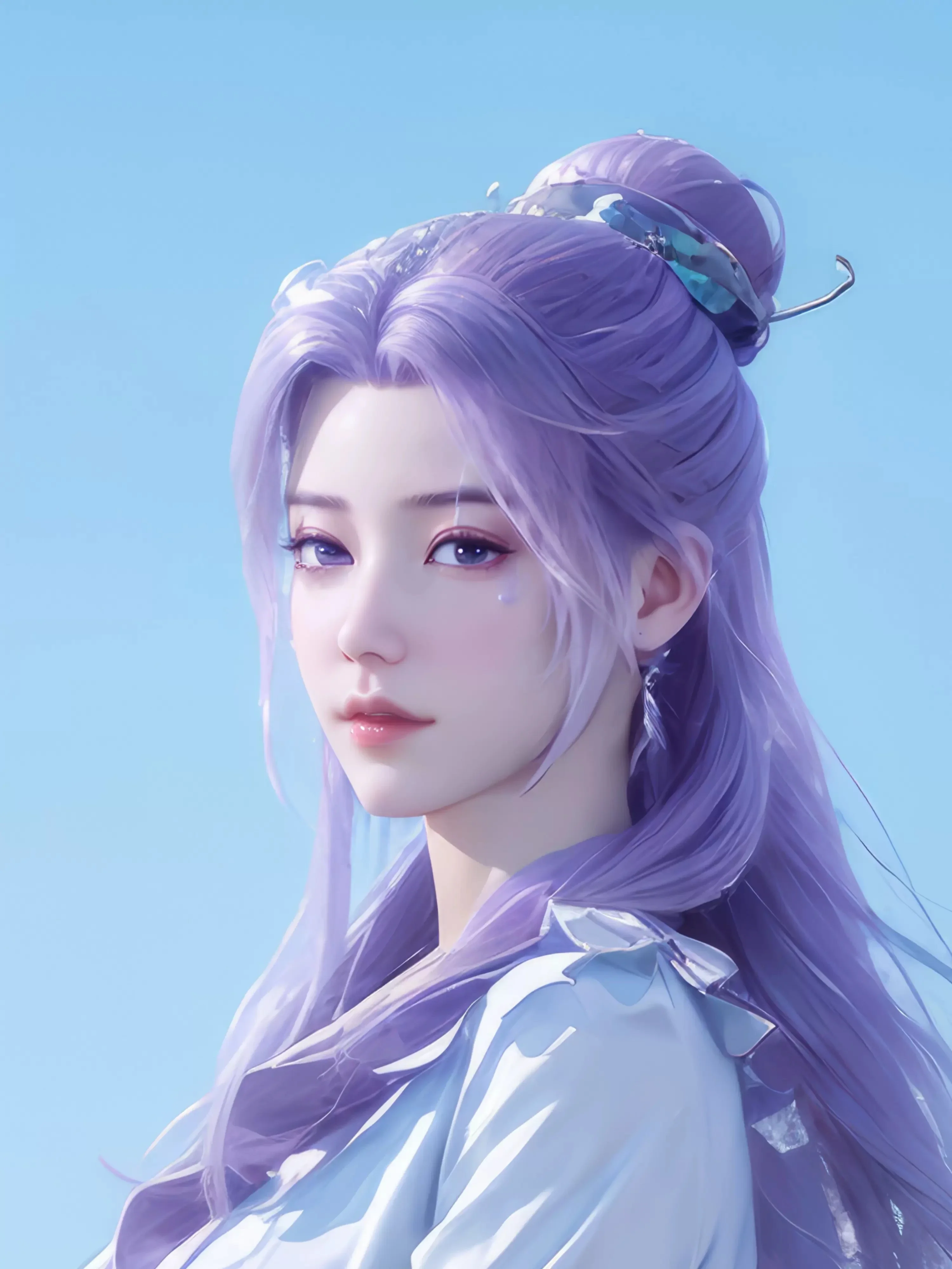 2025 аниме древний китайский стиль фиолетовые волосы Jiang Nannan Dakimakura двухсторонний