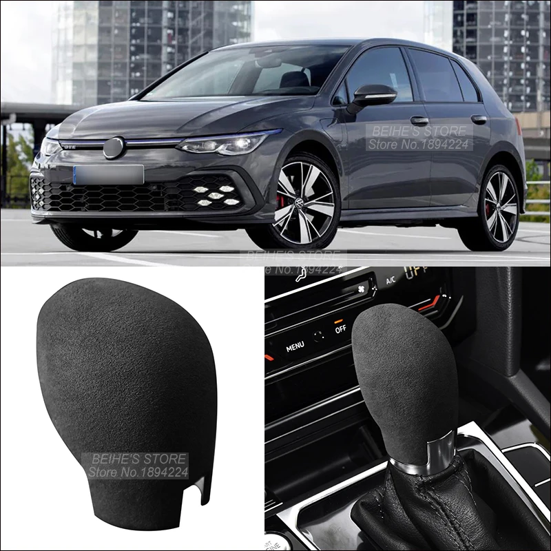 

Замшевый чехол для рычага переключения передач из алькантары, внутренняя головка автомобиля, ручка переключения передач, рамка, отделка, защита чехол для Volkswagen Golf 2015-2021