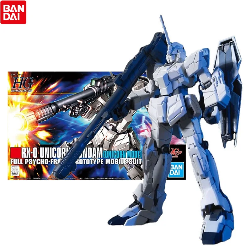 

Bandai Genuine Gundam Model Kit Anime Figure HGUC 1/144 RX-0 Unicorn Collection Gunpla Anime Action Figure Toys for Children
