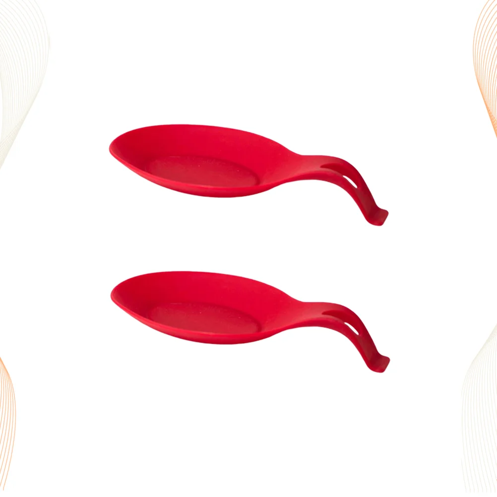 

2pcs Spoon Rest Pad Insulation Multipurpose Spoon Rack for Home Kitchen