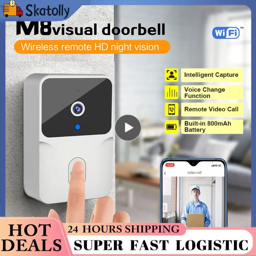 

1~5PCS Wifi Doorbell Night Outdoor Smart Door Bell Video Waterproof Smart Home Wireless Doorbell With Camera