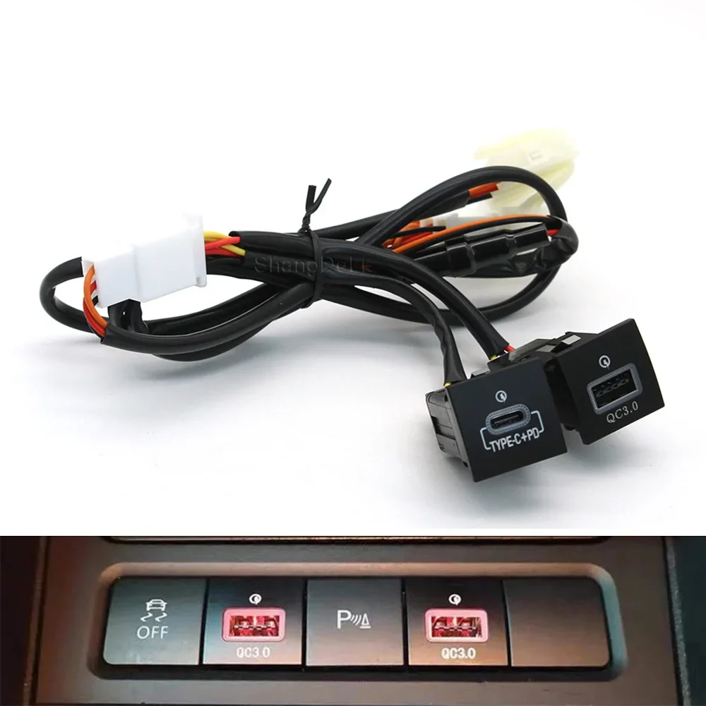 

1 шт., разъем для быстрой автомобильной зарядки 12 В/24 В, USB-разъем для зарядки, адаптер питания QC3.0 PD типа для Volkswagen Golf 6 MK6 Golf 5 Jetta MK5