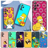anime the simpsons family for samsung note 20 10 9 ultra lite plus a73 a70 a20 a10 a8 a03 f23 m52 m21 j7 j6 black phone case