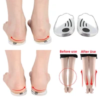 1pair magnet silicone massage insoles gel ox type orthopedic heel pads corrector valgus varus foot shoe insole insert feet care