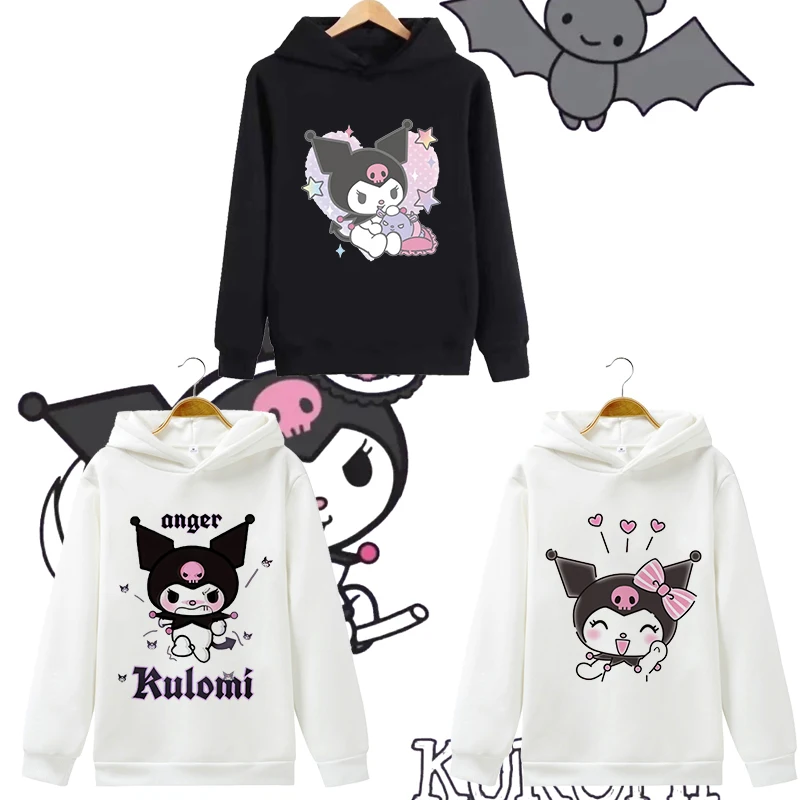 

40 моделей толстовки Kuromi Kawaii Девушка теплая и стильная куртка с длинным рукавом аниме мультфильм ребенок родитель детский пуловер Одежда по...