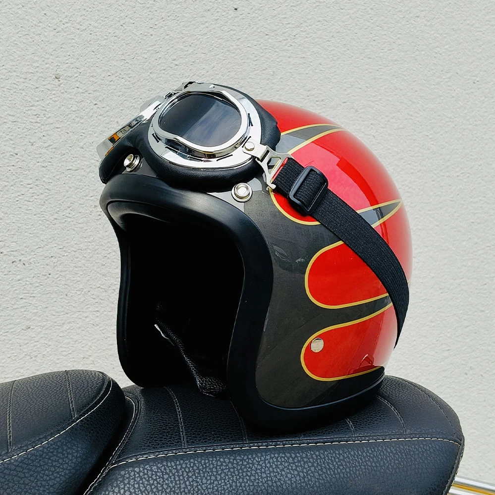 Последний винтажный открытый мотоциклетный шлем 3/4 в горошек одобренный ECE TT &amp CO