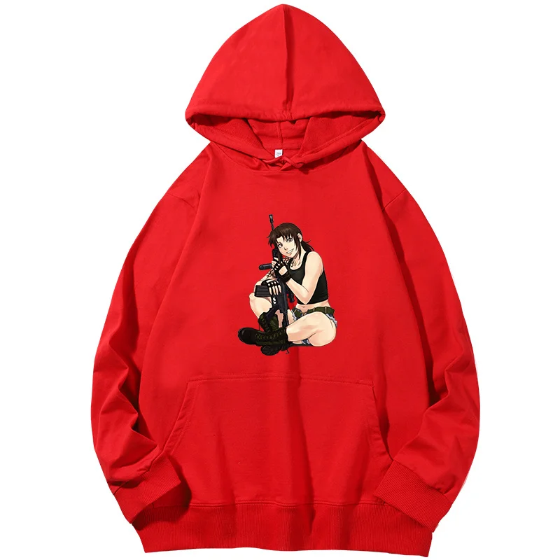 

Revy From Black Lagoon Anime graphic Hooded sweatshirts Spring Autumn cotton essentials hoodie Hooded Shirt Men's sportswear