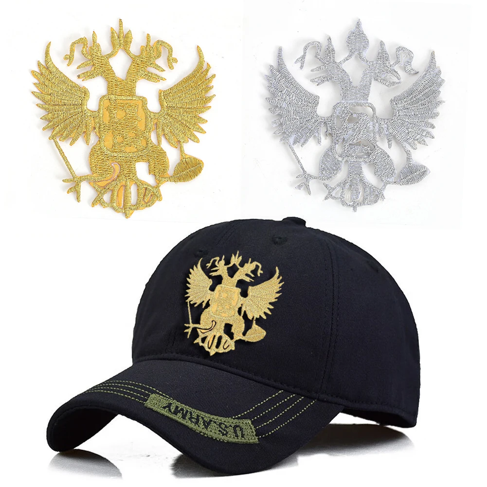 5 шт. золотые двуглавые нашивки с орлом в стиле ретро железная аппликация сумка