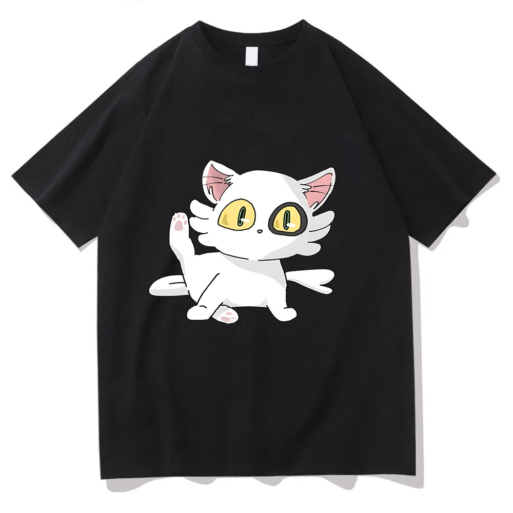 

Suzume No Tojimari Daizin White Cat T Shirts Women Popular Characters Neko Tshirts Harajuku T-shirts 100% Cotton Kawaii/Cute Tee
