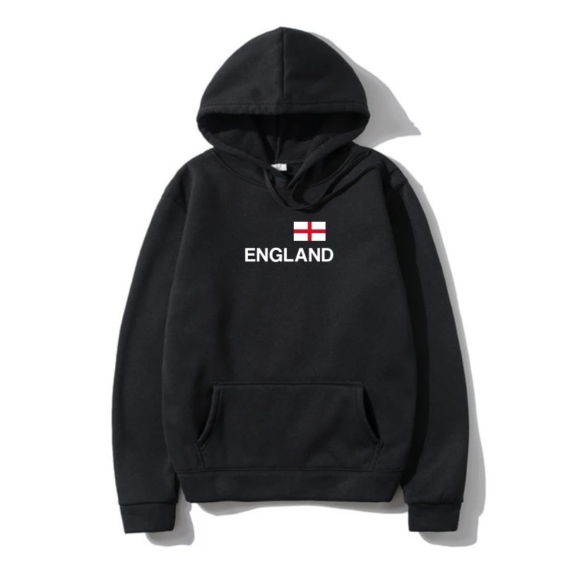 

England Outerwear - Black - with Flag Prin - S to 3XL - UK GB London Leeds