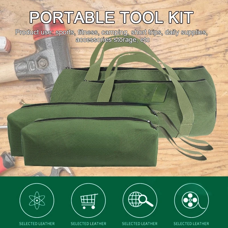 

Durable Thick Canvas Pouch Tool Bags Storage Organizer Instrument Case Portable For Electrical Tool Tote Bag Multifunction Case
