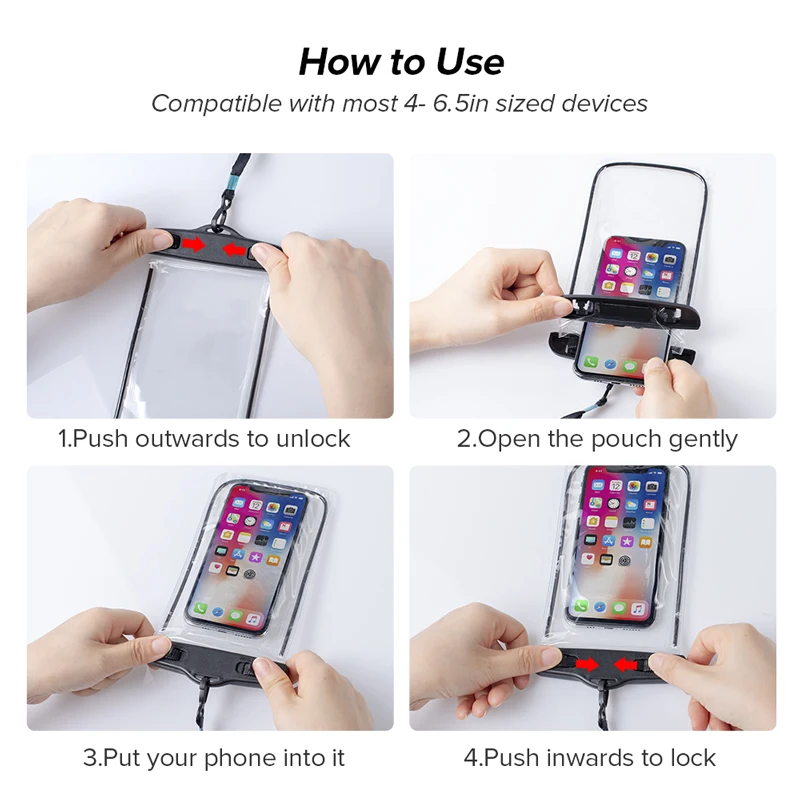 Водонепроницаемый чехол для телефона IP68 мобильного из ПВХ с мотором iPhone 14 Pro Max 12 11