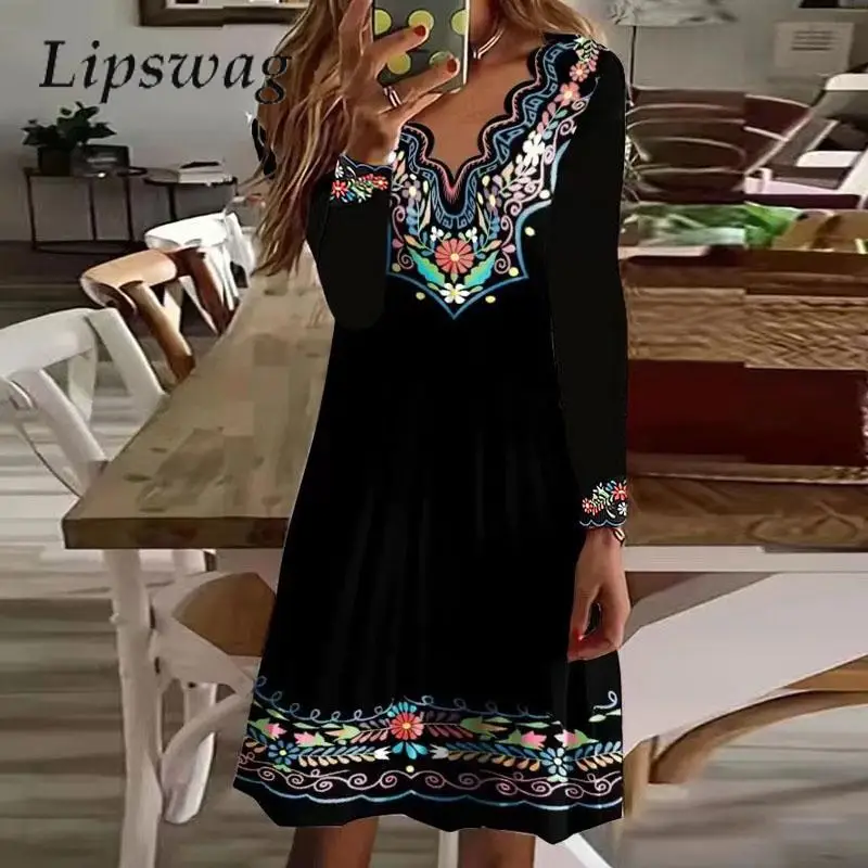 

Autumn/Winter Fashion Beach Short Sleeve Long Dress Women'S Elegant Pocket Loose Dress Casual V-Neck High Waist Slim Lady Dress