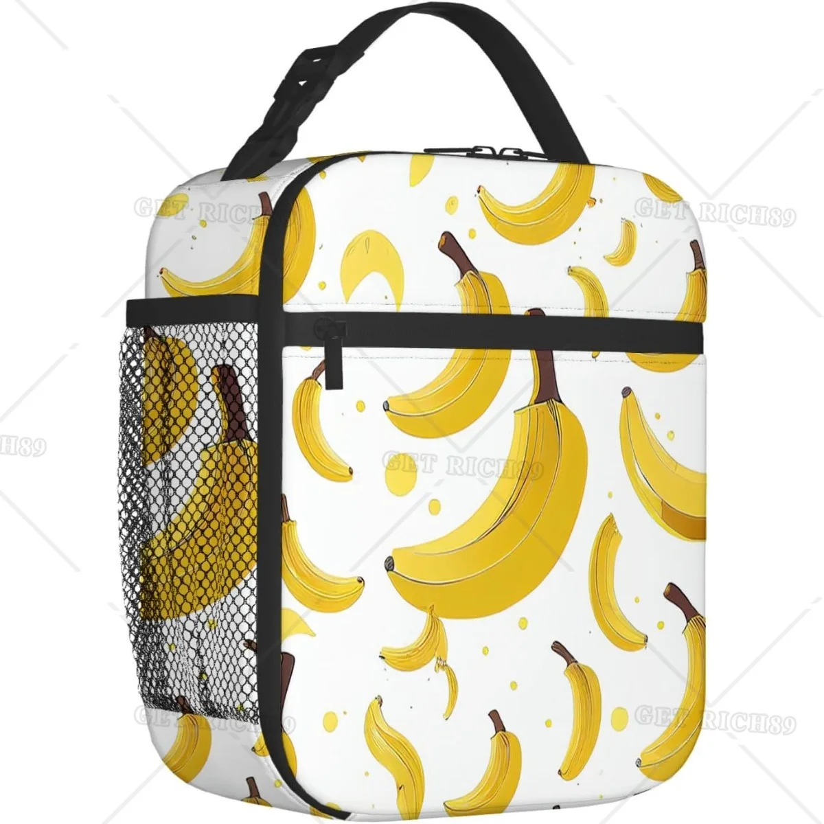 

Симпатичный Портативный Ланч-бокс с банановыми фруктами для женщин и мужчин, изолированный Ланч-бокс с карманом, многоразовые тоуты для работы, пикника, кемпинга