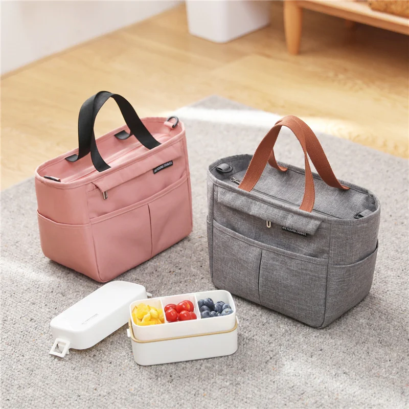 

New Portable Lunch Box Insulated Thermal Bag Picnic Food Cooler Pouch Large Capacity Shoulder Bento Storage Bags for Women