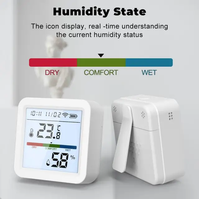 Tuya Smart Home Wifi Temperature Humidity Sensor With Backlight Indoor Hygrometer Thermometer Detector For Alexa Google Home 3