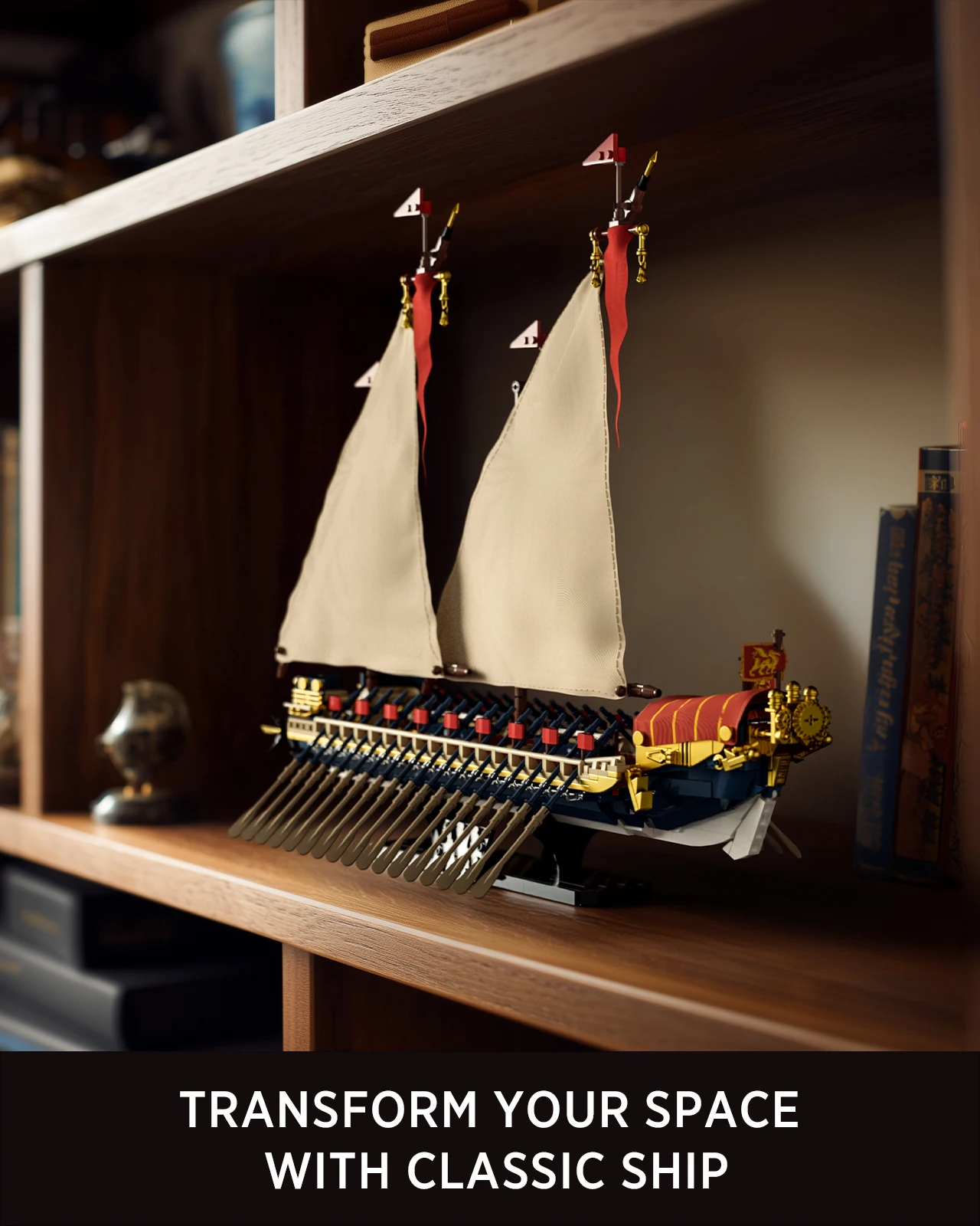 Конструктор Nifeliz Galley Sailing Ship для взрослых: модель флагманского корабля в стиле галеас для демонстрации и коллекционирования NF10338 (art.: 3920d83bb120b) - 3920d83bb120b