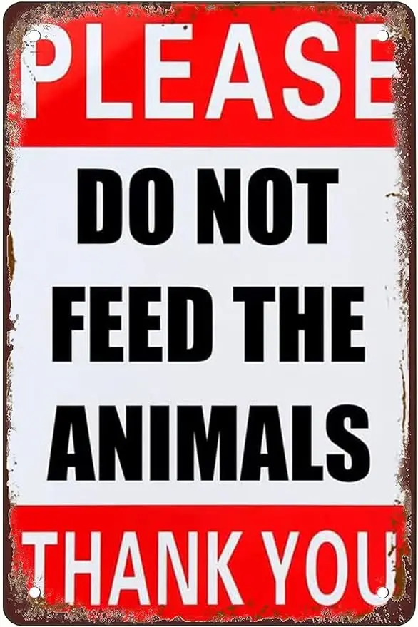 

Пожалуйста, не кормите животных, забавный знак кофе для дома, офиса, украшение для кофе, Ностальгический ретро металлический Забавный знак, подарок 8x12 дюймов