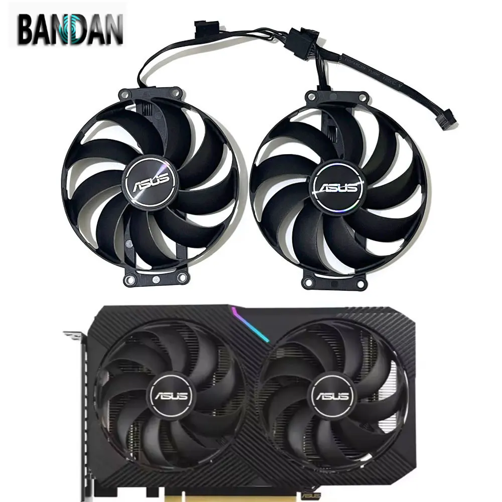 Фото НОВЫЙ оригинальный 1 комплект охлаждающего вентилятора RTX3060 GPU 87 мм для видеокарты ASUS Dual RTX 3050 3060 3060TI Mini GTX 1650 1660S RX 6500 6400XT №1