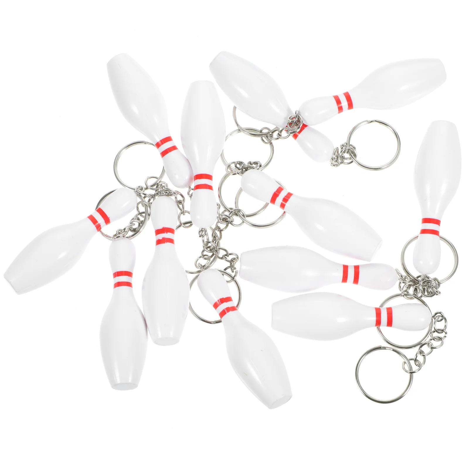 

12 Pcs Bowling Keychain Small Keychains Rings Backpack Delicate Hanging Design Metal Sports Themed Match Keepsakes Tool