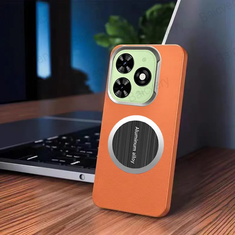 Фото Для Infinix Smart 10 HD/Smart 8 Plus/HD/Pro/Tecno Spark GO 2024, кожаный мягкий чехол из искусственной кожи с наклейкой из железного листа №5