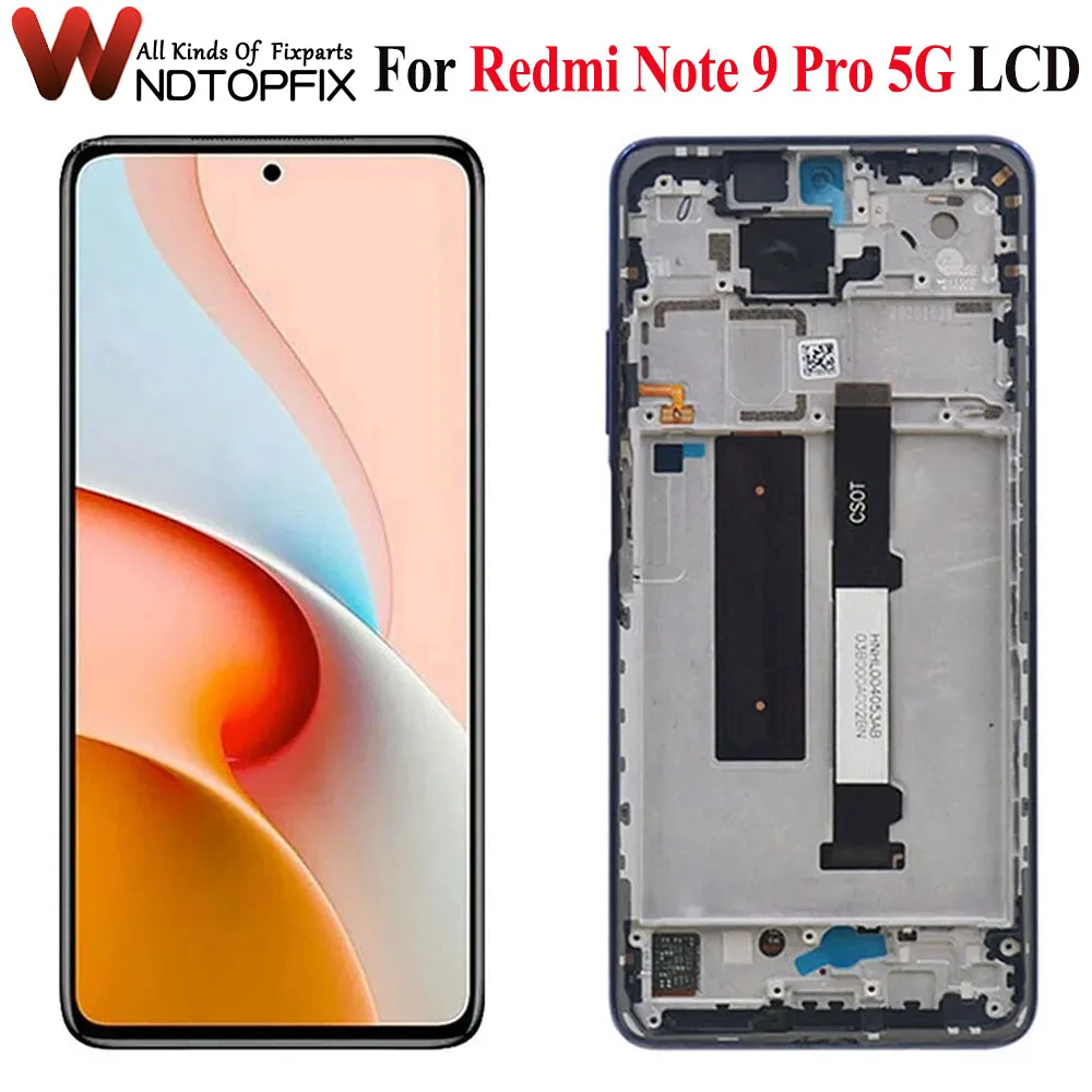AMOLED 6 67 &quotдля Xiaomi Redmi Note 9 Pro 5G ЖК-дисплей с сенсорным дигитайзером замена для 9s