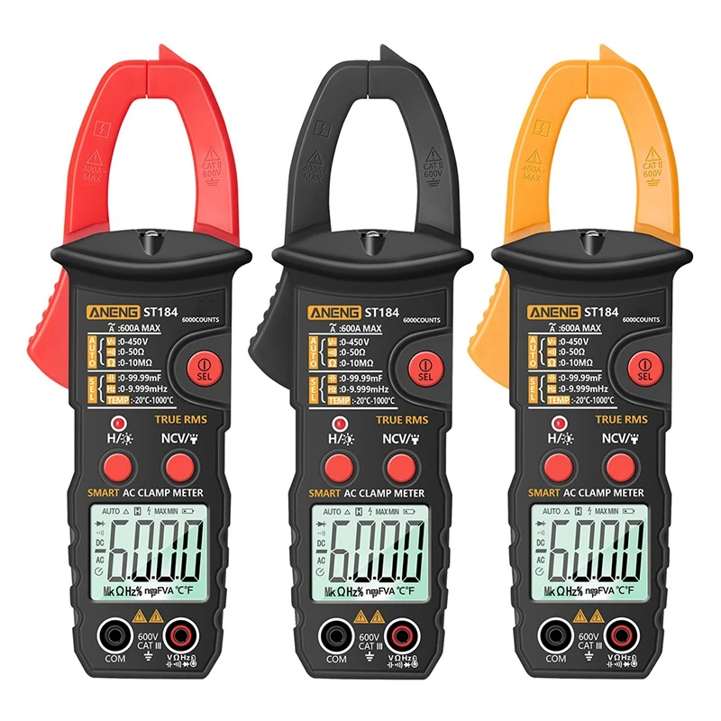 

ANENG ST184 Digital Multimeter Clamp Meter True RMS 6000 Counts Professional Measuring Testers AC/DC Voltage AC Current
