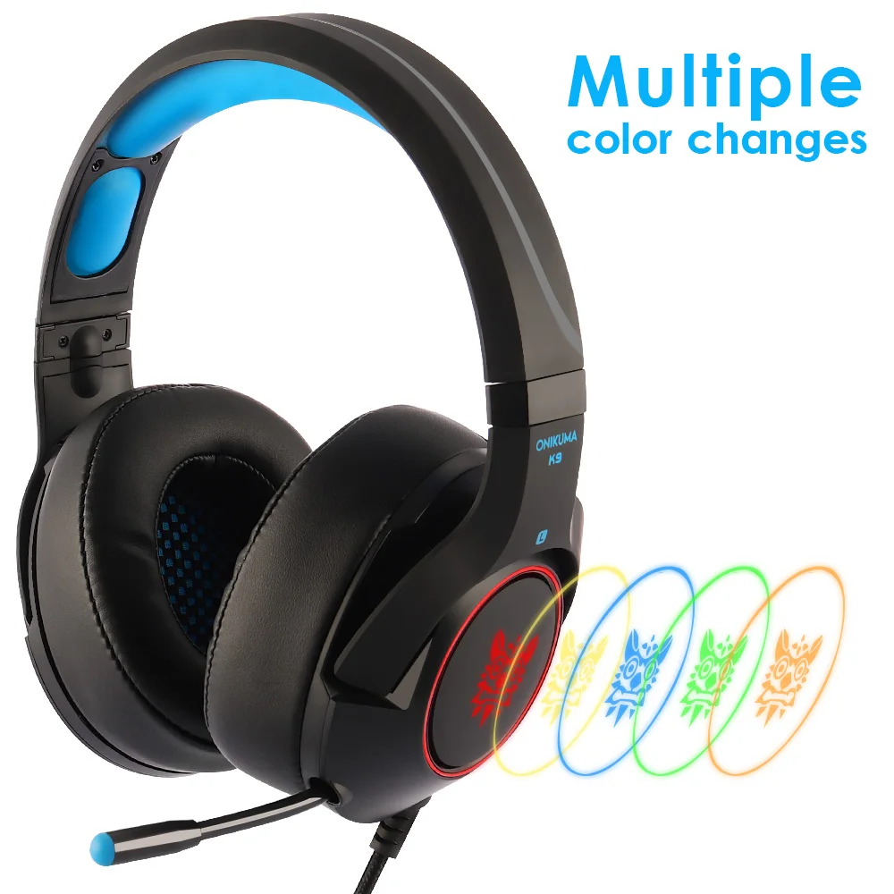 

Игровая гарнитура K9 Casque для ПК, Стерео Игровые наушники с микрофоном и светодиодсветильник кой для ноутбука/PS4/Xbox One, игровые контроллеры