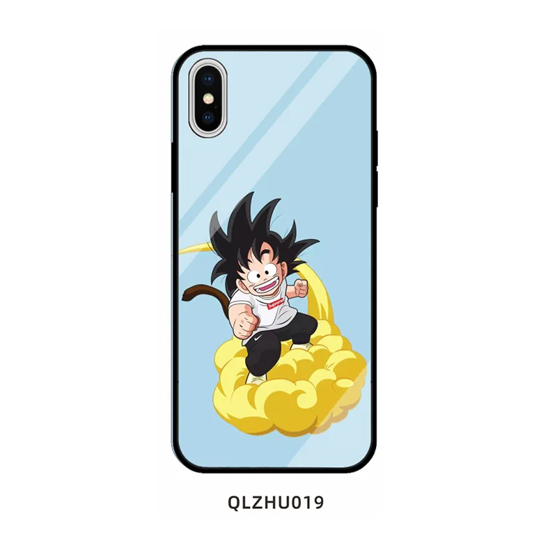 

Anime Dragon Ball Cartoon Wukong Mirror Phone Case for Iphone13promax/12/11pro/Xs/Xr/7P Soft Stool Glass DIY Men's Phone Case