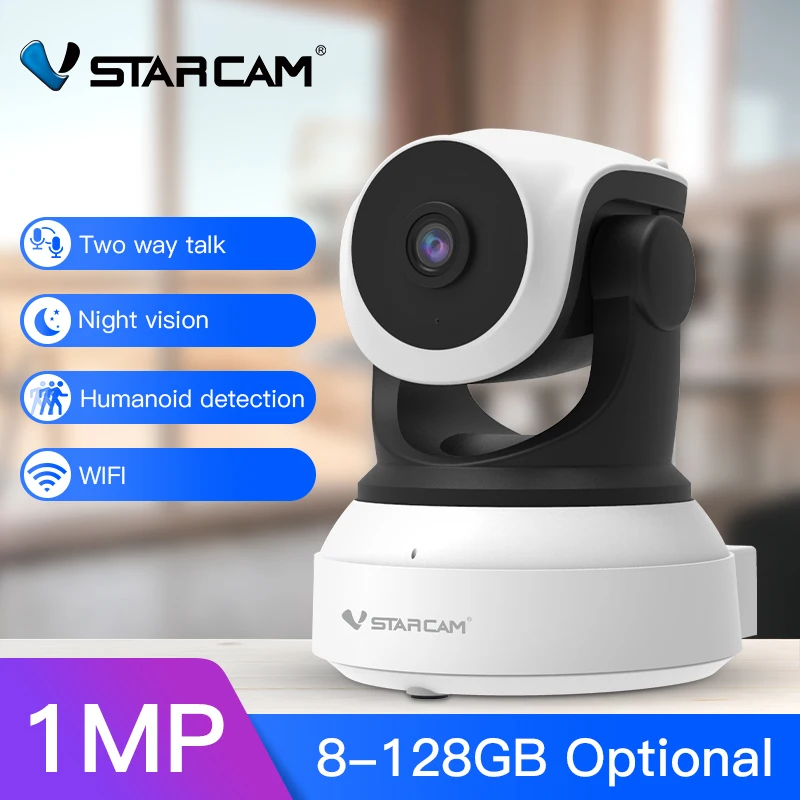 

720p Mini Wireless Wifi ip Camera PTZ Auto Tracking Video Surveillance Cameras Two-Way Audio Night Vision Baby Nanny Pet Monitor