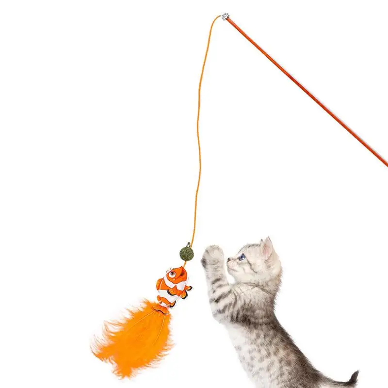 

Catnip Toys Funny Interactive Cat Teaser Toy For Indoor Cats Teasing Cats Toys Fishing Pole Toy For Play Interaction Physical