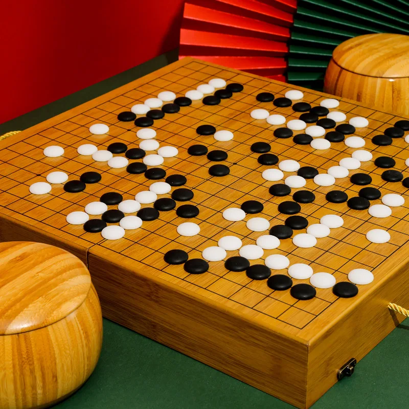

Hot Sale Wooden Go Set Large Luxury Chess Suit Wooden Board Adult Chess Go Game CreativityFamily Games Children Gifts