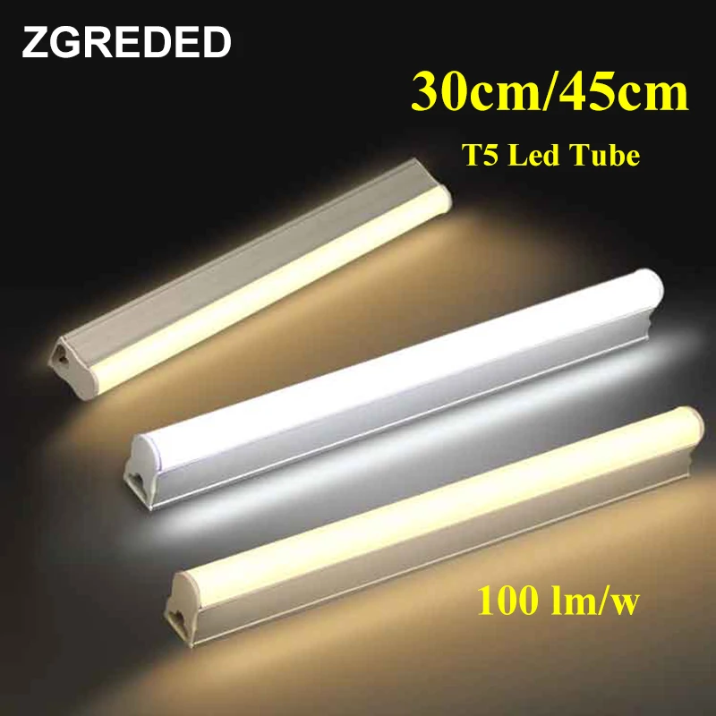 

T5 Led Tube Light 30cm 45cm Bar Wall Lamp 220V Integrated Bracket Light 5W 6W 8W With Switch For Kitchen Bedroom Shop Warehouse