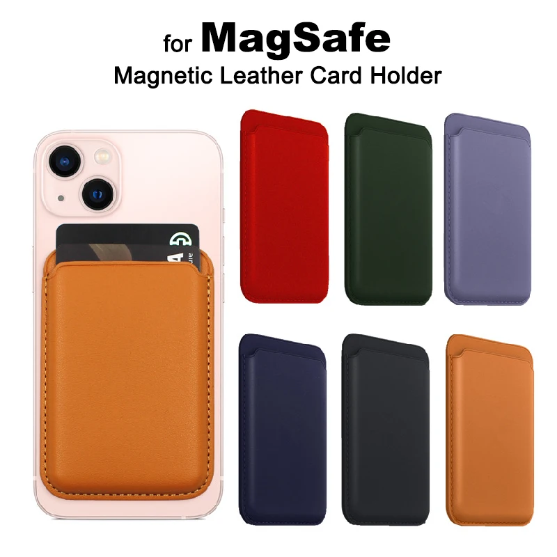 

Магнитный чехол для iPhone 13 Pro Max 12 Mini 12 Pro, Magsafe, кожаный, с зажимом для карт