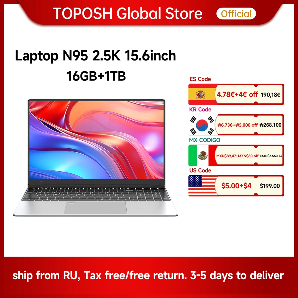 

Intel N95 2.5K Screen Gaming Laptop 15.6 inch 165Hz Refresh Gamer PC Windows 10/11 Portable Notebook Computer Fingerprint Unlock
