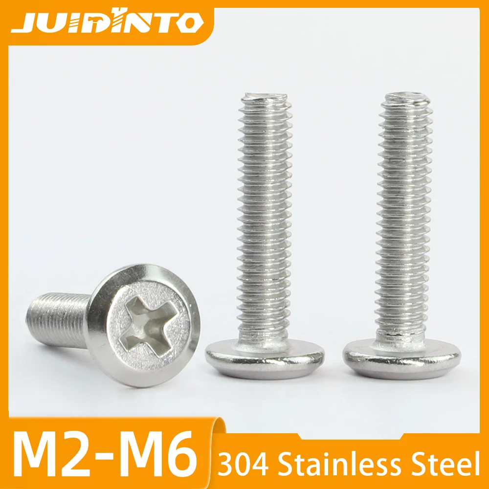 JUIDINTO 1 ~ 30 шт. винт с крестообразной фаской и плоской головкой M2 M4 M6 M8 M10 из нержавеющей стали Phillips мебельный винт соединительный болт