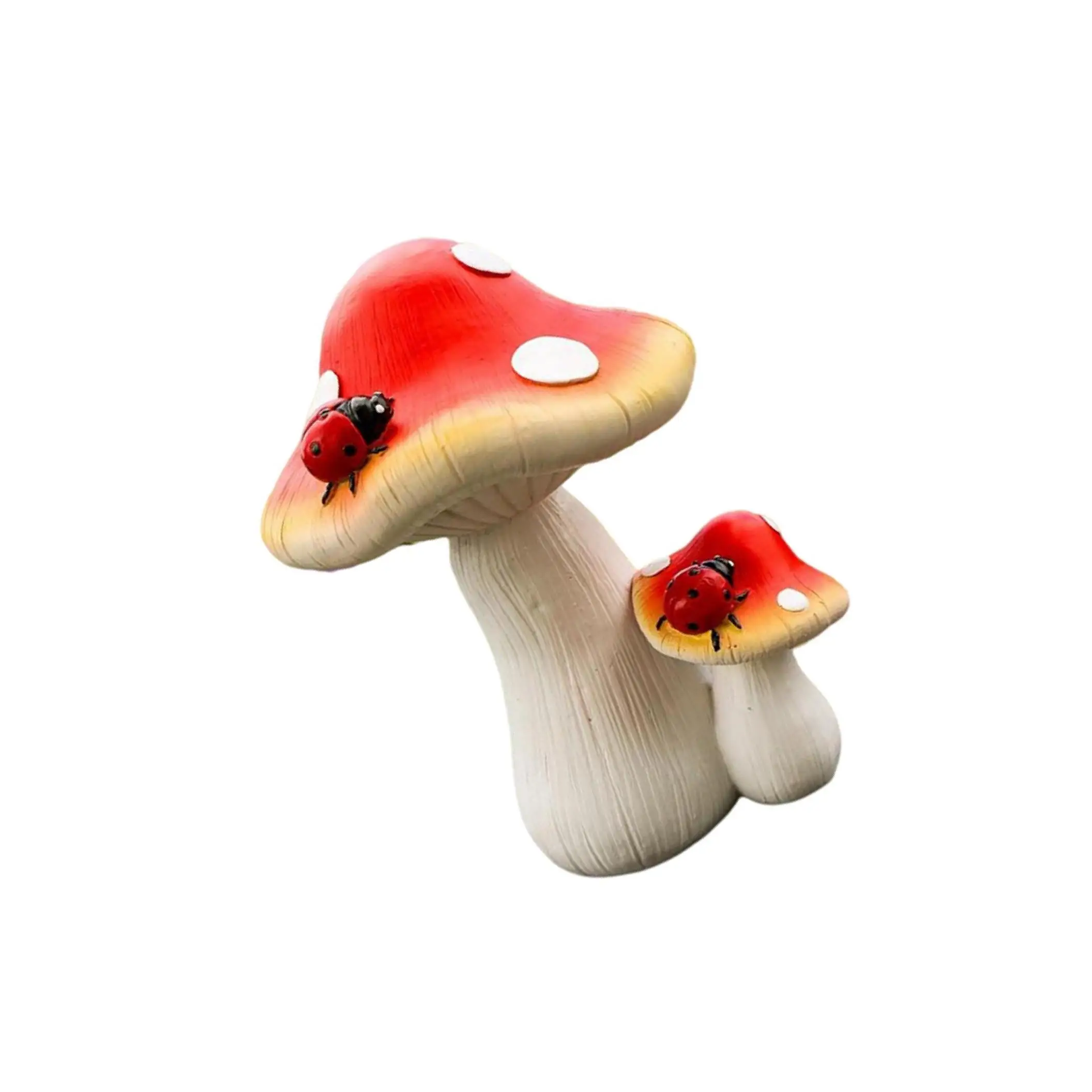 

Mushroom Statue Crafts Garden Figure for Courtyard Ornament 3 Mushrooms Head