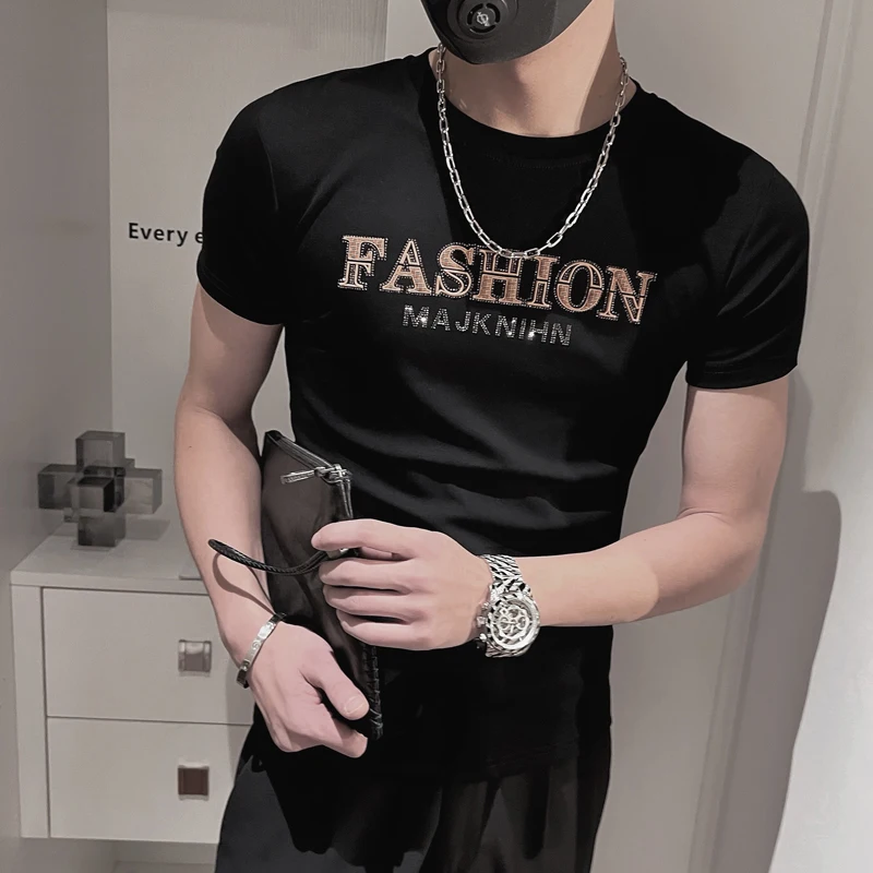 

New Male T-Shirt Gyms Tight Cotton T-shirt Mens Bodybuilding Casual Short Sleeve Tees Brand Clothing Leisure Sport Men Tops