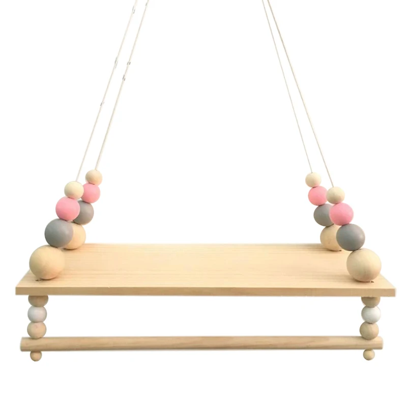 

Bestwooden Wall Shelf With Clothes Rack Children Room Craft Storage Rack Rope Wall Hanging Living Room Decoration