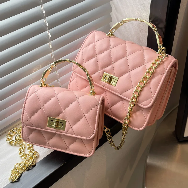 

Luxury Brand Shoulder Bag For Women 2022 New Small Pu Leather Crossbody Bag With Metal Short Handle Designer Handbag Clutch