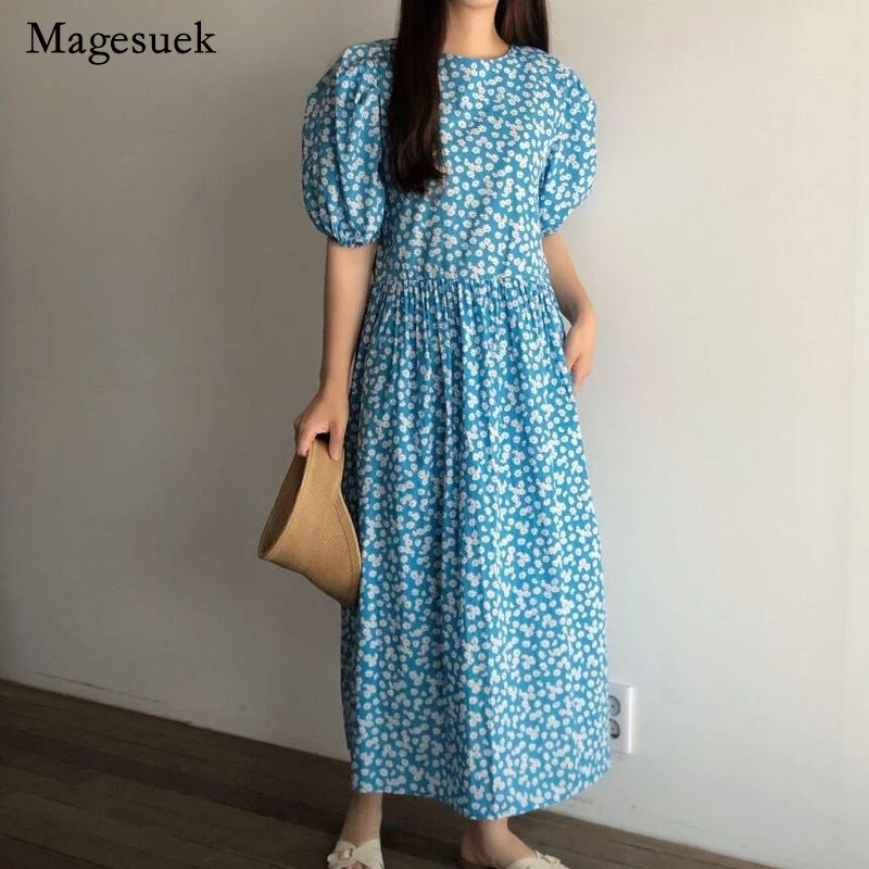 

Женское винтажное платье с цветочным принтом, повседневное Длинное свободное элегантное платье с цветочным принтом маргариток, модель 2022 н...