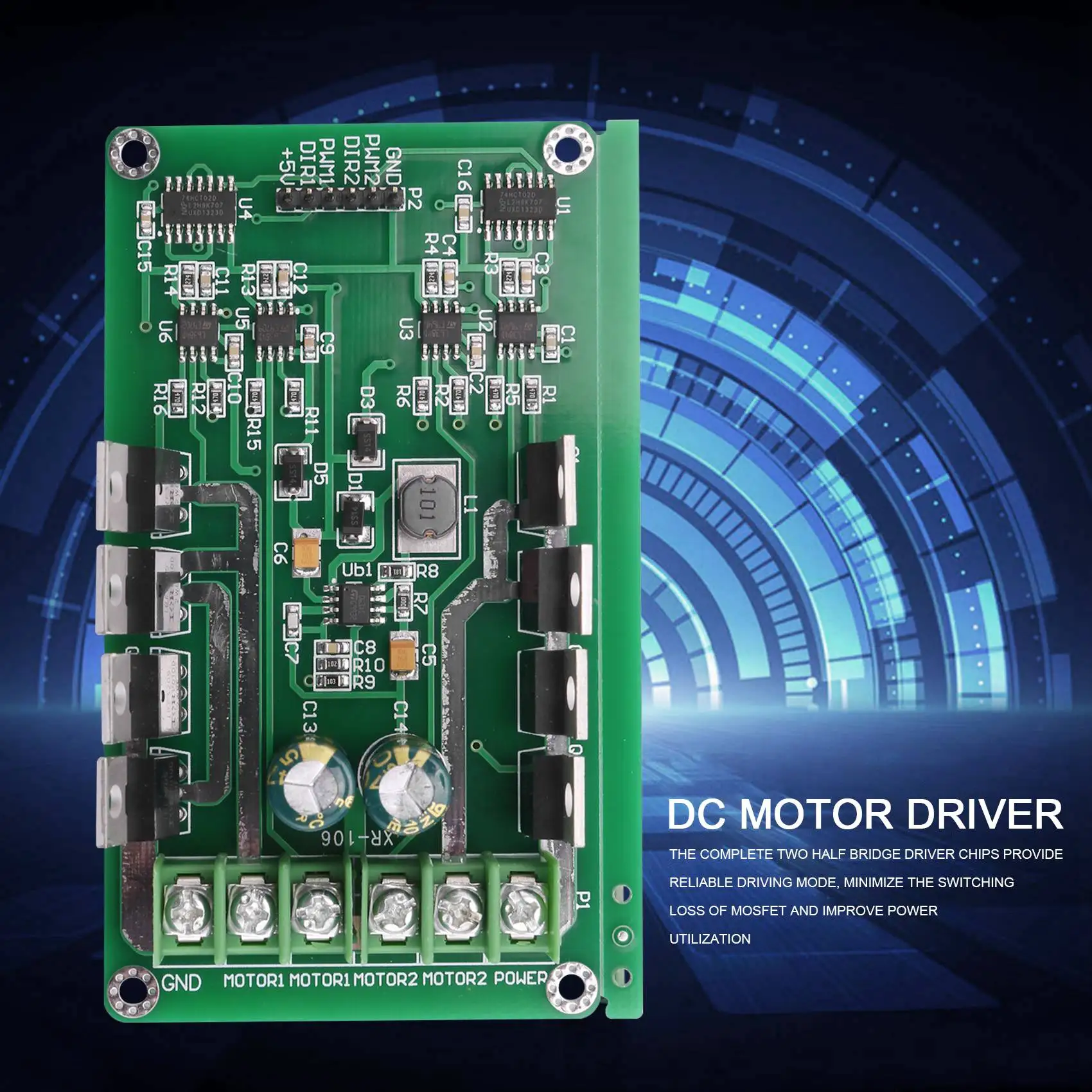 

H-Bridge DC Dual Motor Driver PWM Module DC 3~36V 15A Peak 30A IRF3205 High Power Control Board for Arduino Robot Smart Car