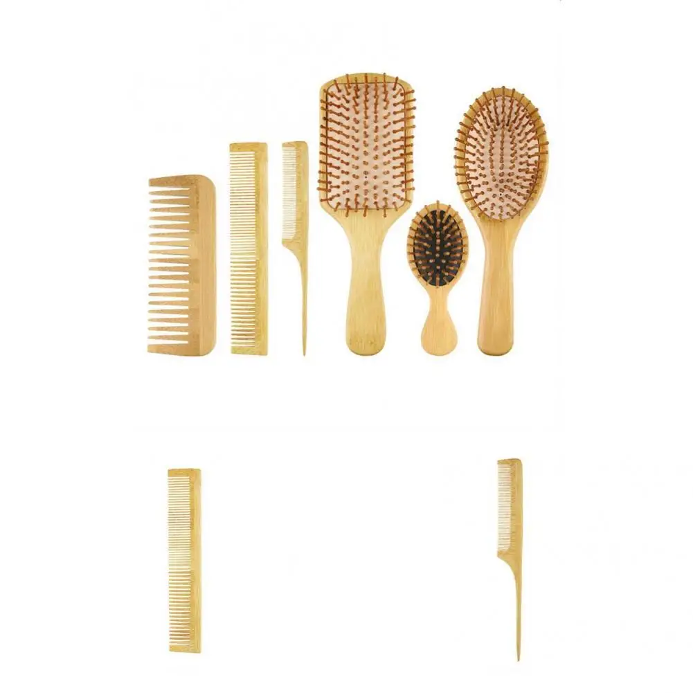 

Anti-deform Bamboo Hair Brush Comb Grooming Detangling Hairbrush Set for Household