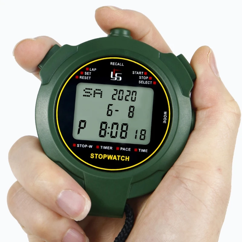 

Professional Digital Stopwatch Timer Handheld LCD Chronograph Shock Resistant Sports Fitness Coaches & Referees