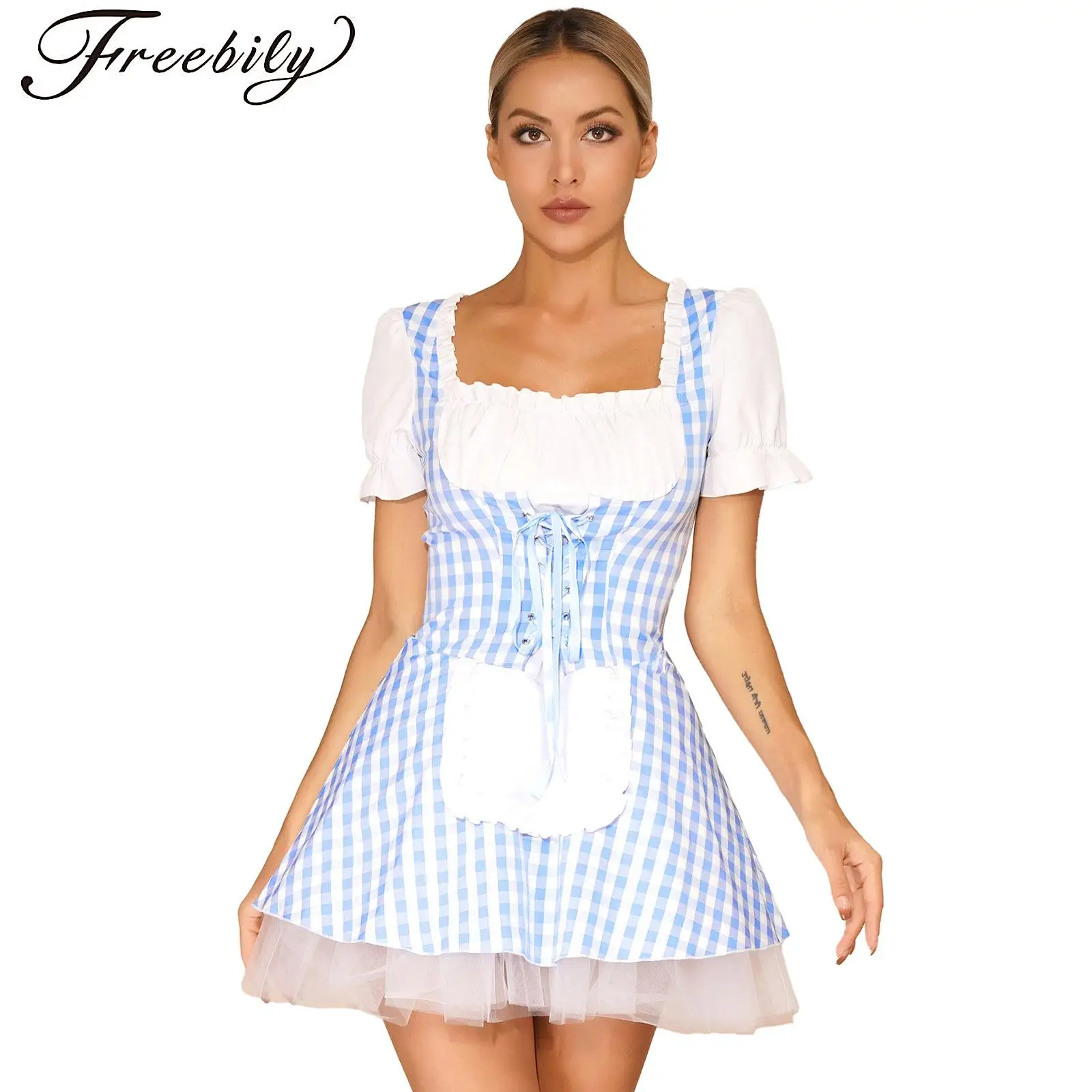 Женское платье горничной кавайный костюм Лолиты для кафе униформа Miss Muffet фартук